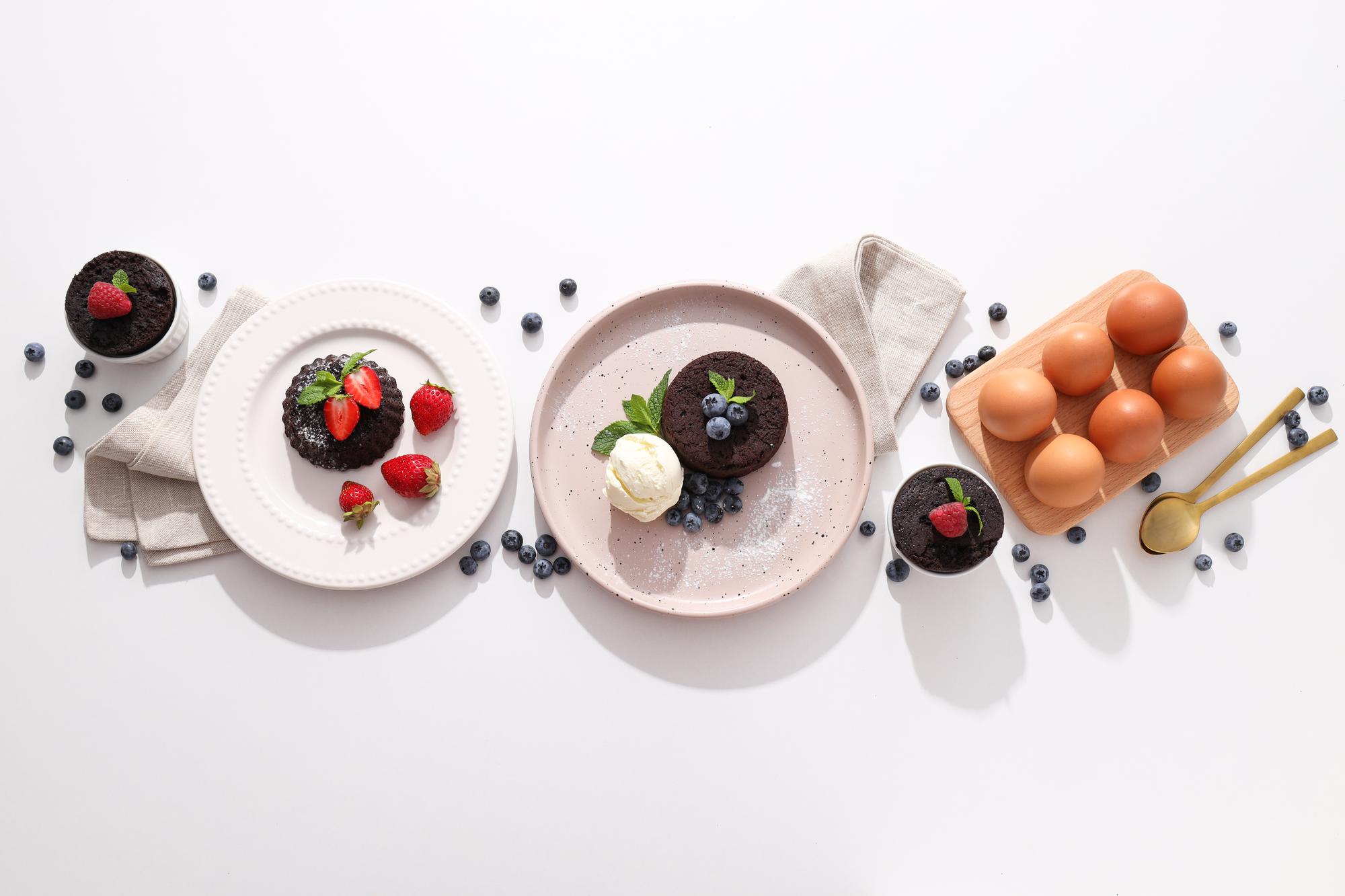 Flatlay of prepared tasting menu